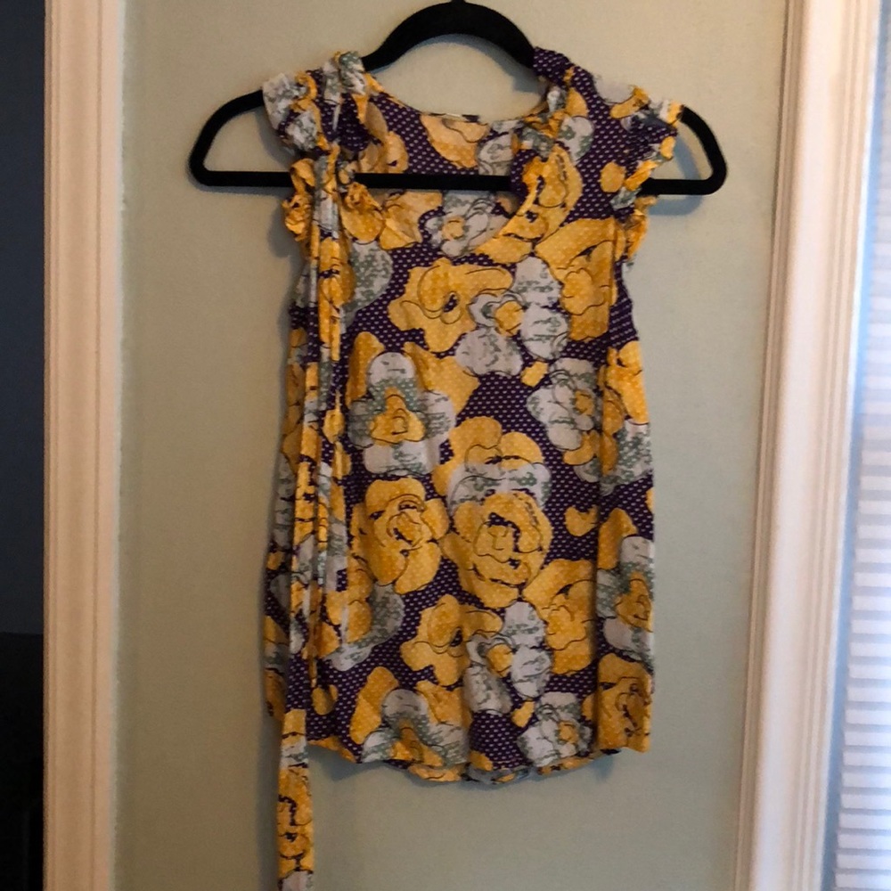 Anthropologie short sleeve blouse sz 2